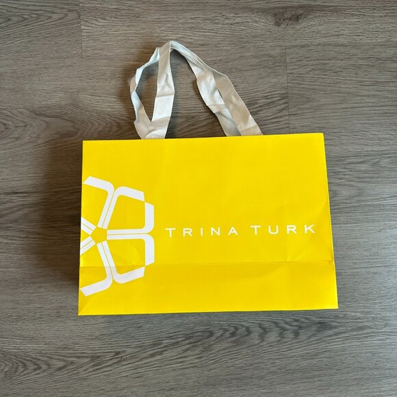 Trina Turk Handbags - Trina Turk Tote Bag with Ribbon Handles - Yellow / White
